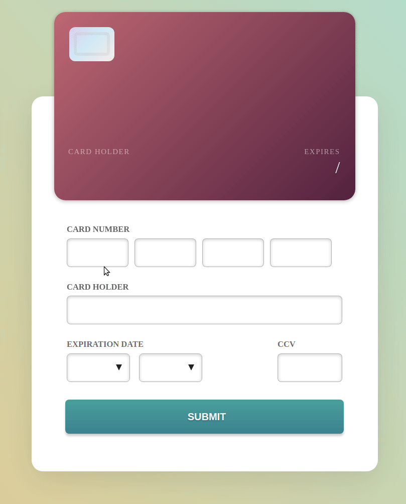 Credit card demo Credit card demo