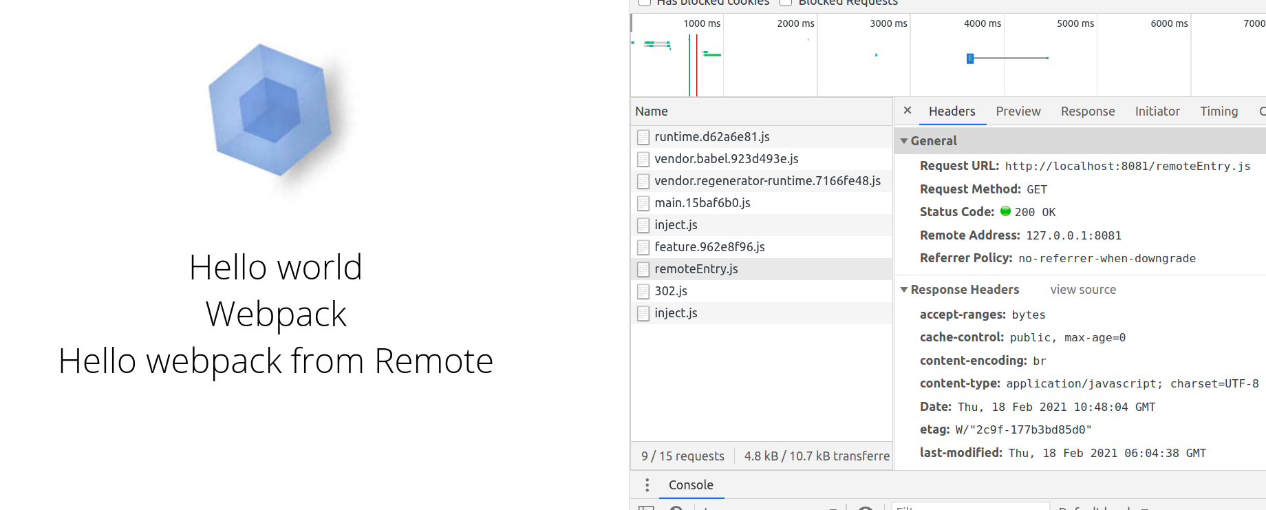 Loading remote module Loading remote module